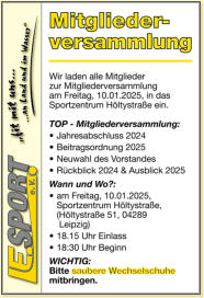 Mitgliederversammlung - L.E. Sport e.V. - 2025