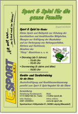 Trainingszeiten des Sport & Spiel-Angebotes bei L.E. Sport e.V.