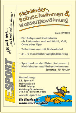 Flyer - Kleinkinder- und Babyschwimmen