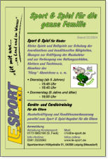 Trainingszeiten des Sport & Spiel-Angebotes bei L.E. Sport e.V.