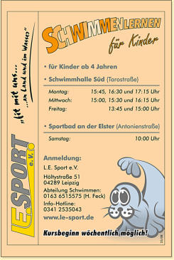 Flyer - Schwimmenlernen für Kinder