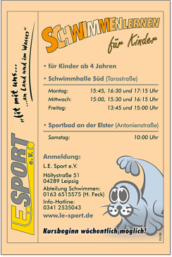 Flyer - Schwimmenlernen für Kinder