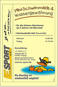 Flyer - Kleinkinder- und Babyschwimmen